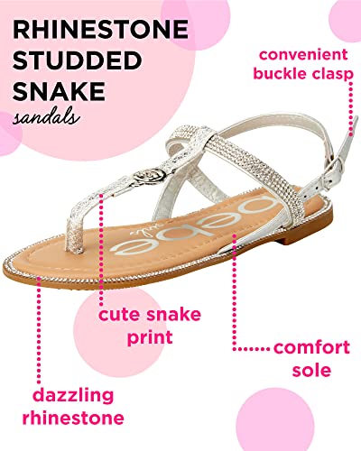 bebe Girls' Sandals – Rhinestone Studded Snake Sandals with Medallion (Little Kid/Big Kid)2