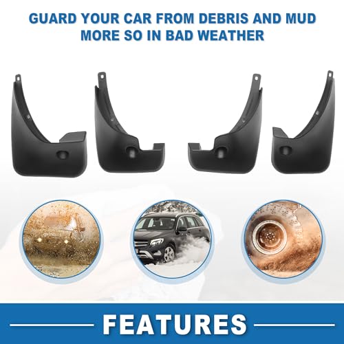 Image of Mud Flap Splash Guard with Mount Accessories Front & Rear Side Mud Guard for Toyota RAV4 2006-2012 (Set of 4)