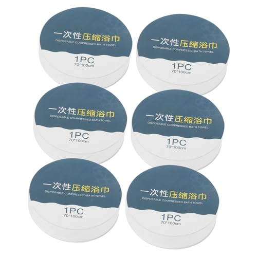 VALICLUD 6PCS Disposable Compressed Bath Towels Portable Cotton Wipe Tablets for Travel and Outdoor Use Quick Absorb Random Colors for Camping Hiking and Home Random Color