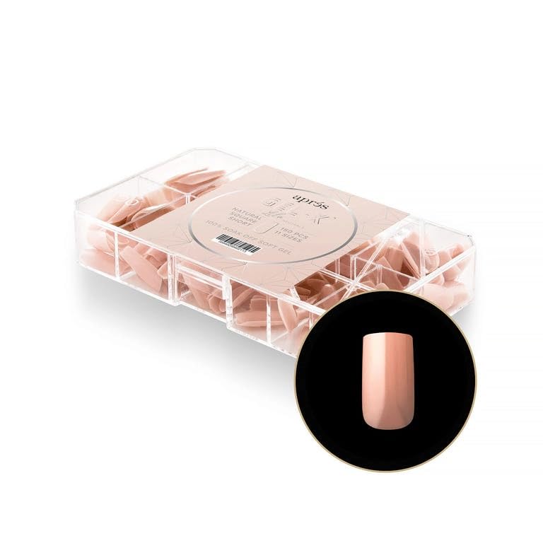 Apres Neutrals Gel-X Lila Box Of Nail Tips, 11 Sizes 00-9, Soft Gel Nail Tip Box, Nail Extensions (150pcs) (Natural Square Short, 150pcs)