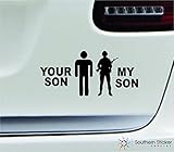 Military Your Son My Son 7x3.2 Black Army Soldiers Funny Stick Figure America United States Color Sticker State Decal Vinyl - Made and Shipped in USA