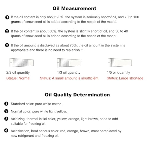 OUPUSES 10PCS Car Aircon Oil Checker Refrigerant Oil Analyzer AC Oil Tester Automotive Air Conditioning System R134A Refrigeration Oil Level Checker Compatible with R134a/R1234yf System