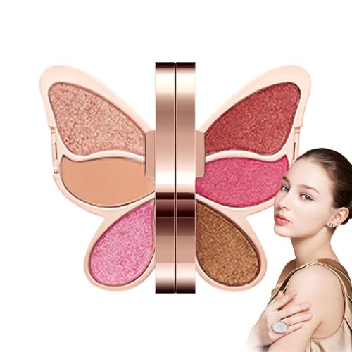 Paleta de maquillaje de ojos, 6 colores, sombra de ojos resistente al agua, maquillaje brillante, brillante, alta pigmentación, colorido, cosmética para ojos para mujeres y niñas