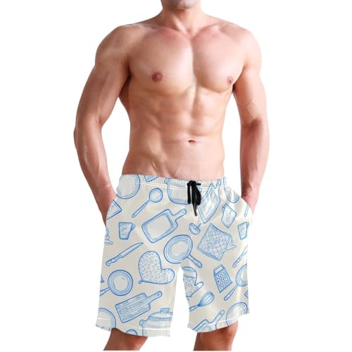 Kitchen Mens Swim Trunks Quick Dry Beach Shorts with Pocket S 23025284