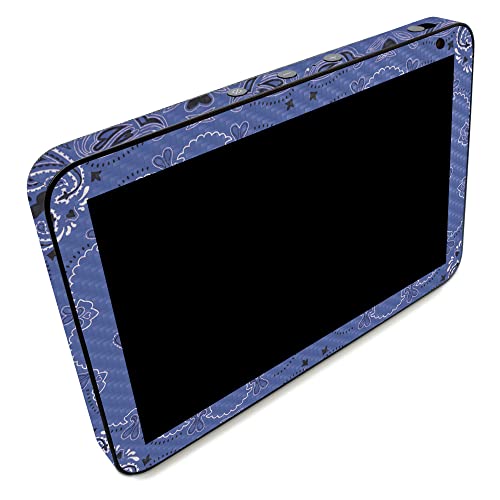 Image of MightySkins Carbon Fiber Skin Compatible with Amazon Echo Show 8 (Gen 2) - Blue Bandana | Protective, Durable Textured Carbon Fiber Finish | Easy to Apply | Made in The USA