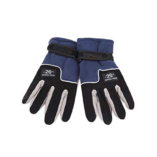 Männer warme Fleece-Handschuhe Cold Weather Winddichtes Thermal Anti-Rutsch-Handschuhe Fahren Handschuhe Wintersport-Handschuhe für das Radfahren Skifahren Wandern Laufen Blau 1 Paar Cover