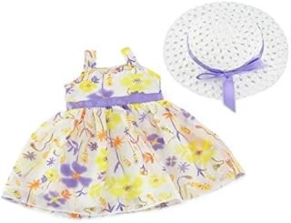 Emily Rose 18 Inch Doll Clothes Gorgeous Floral Spring Dress Outfit Gift Set Toy for Kids Girls - Includes White Doll Hat Accessory | Fits Most 18
