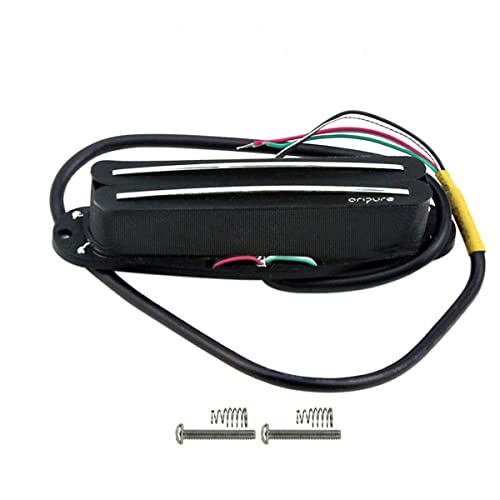 Oripure Hot Rail Pickups Alnico5 Single-Coil-Sized Humbucker 13.6K Fit Fender Strat Squier Tele Electric Guitar, Black #TOP21