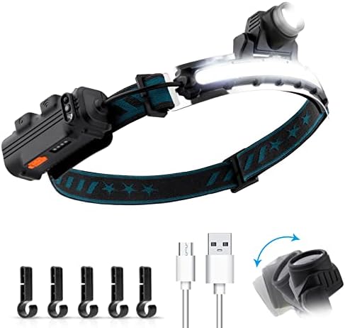 Lampe Frontale LED USB Rechargeable - Idéale Vélo, Pêche, Camping - Étanche IP54, 5V, Autonomie 4h