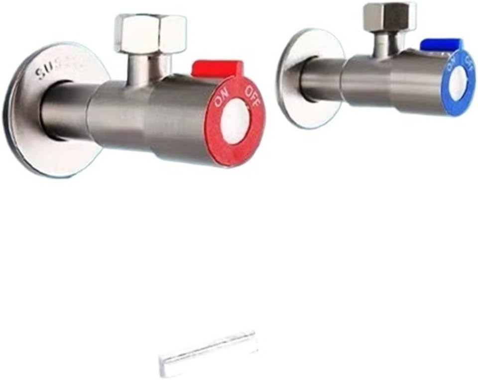 1pc Triangle Valve Toilet Water Stop Valve Water Heater Valve Stainless Steel For Bathrooms Kitchen Balconies Toilet Accessories(Red)