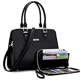 Qiyuer Purse For Womens Purses And Handbags Satchel Wallet Sets Work Tote Bags Black
