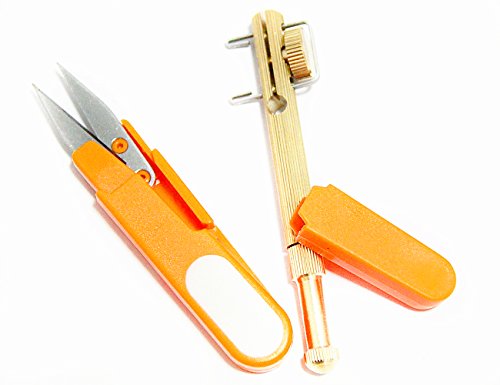 Mimilure Brass Fishing Hook Tier with Double-Headed Needle Hand Knot Tier ,and 1pcs Fishing Line Scissors with Cap for Free