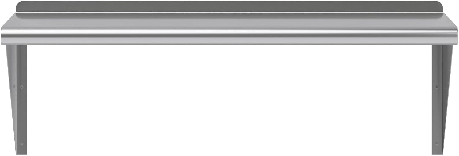 Stainless Steel Wall Shelf | NSF Kitchen Island Food Prep | Utility Room | Laundry Storage | Garage Shelving (36" Length x 14" Width)