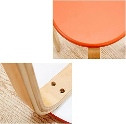 Tabouret de traitement rond en bois massif de bar et table à manger - 5