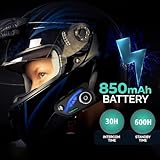 SWAREY Motorcycle Intercom, 2-Way Motorbike Intercom, Noise Cancellation Helmet Bluetooth Headset Music Sharing, Voice Assistant, FM Radio, IP67 Waterproof(1 Pack) - Image 5