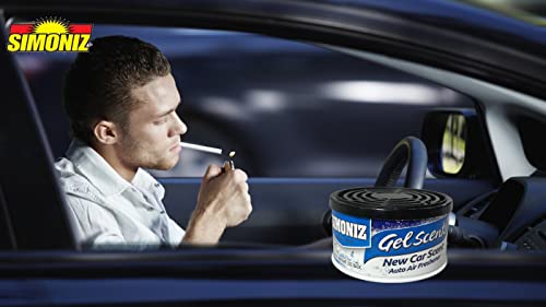 Simoniz - Gel Air Freshener 3 Pack 2.5 Ounces Each - Auto Air Freshener, Eliminates Bad Scents & Odors - Home, Pets, Bathroom, Kitchen, Living Room, Car - Absorbent, Long Lasting Fragrance (New Car) #TOP1