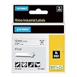 dymo 12mm Las etiquetas adhesivas de resistencia industrial no se curvan o se caen. El diseño de espalda fácil de pelar hace que la aplicación de etiquetas sea rápida y fácil
