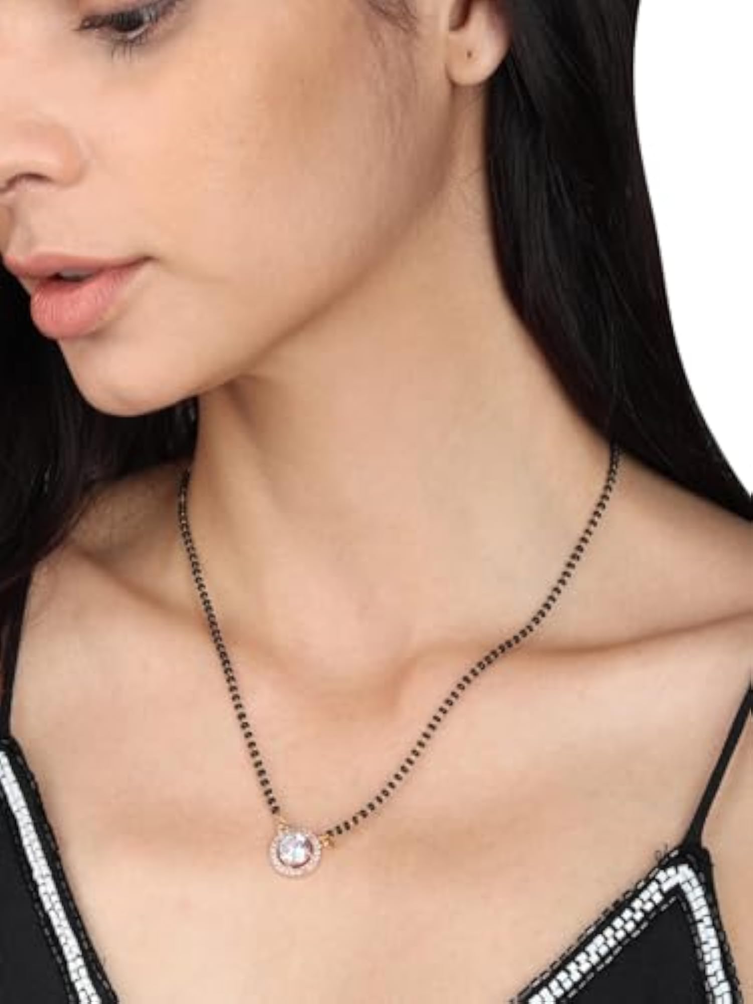 Stylish Stone Pendant Beads Mangalsutra with Extendable Chain