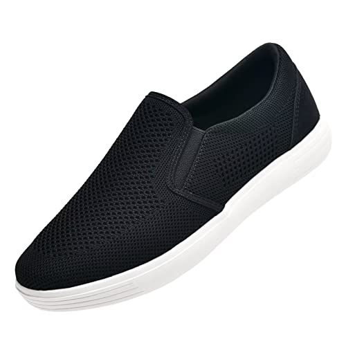 Image of konhill Mens Slip On Loafers Sneakers - Casual Knit Walking Shoes for Men, Lightweight Breathable Memory Foam Boat Shoes, Comfortable Slip-On Driving Loafers for Work Travel Beach