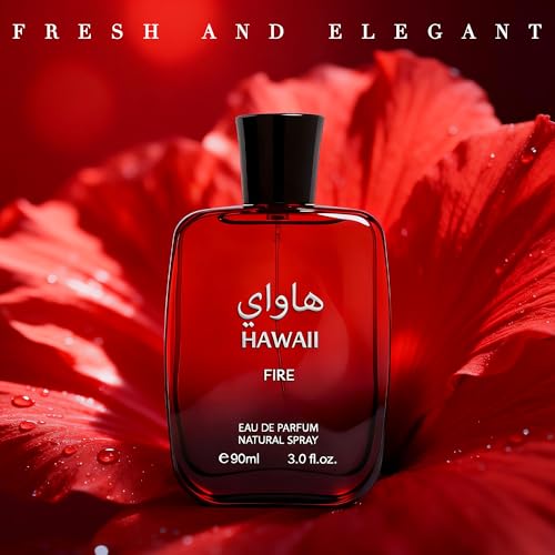 Image of Hawaii Fire Eau de Parfum for Men, Marine & Amber Fragrance with Sage, Cherry and Ambergris, 3.4 Fl Oz