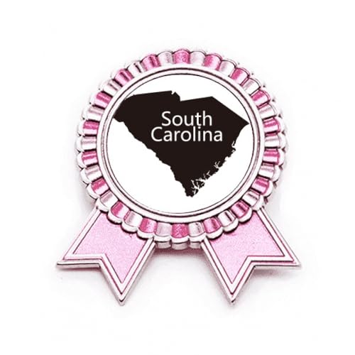 Broche carte du Sud Ameusa rose en métal M, le bijou idéal pour un look de bureau