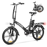 Powerful Riding Performance:Likebike Sunny foldable Electric Bike for Adults equipped with 350W(Peak 540W)Powerful Brushless Motor and 20 tires,374.4Wh removable battery, top speed 18MPH making riding easier,effortlessly conquer off-the road to schoo...