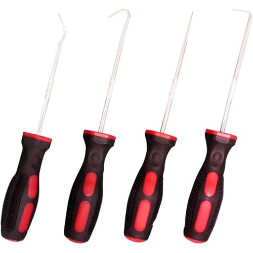 ALWORKKIT 4-Piece Precision Pick & Hook Set, Car Auto Oil Seal O-Ring Seal Gasket Pick Mini Precision Hooks Professional Puller Remover Mechanic Tools