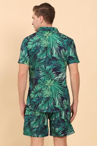 Image of Mens Printed Casual Shirts and Shorts Set Button Down Co-ord Set