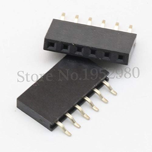 Davitu 500PCS 2.54mm Female Pin Header SMD Type 6P 8mm High Single Row