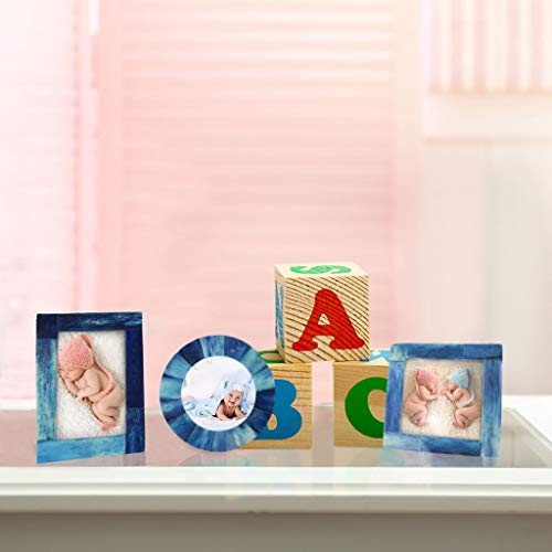 Handicrafts Home Baby Picture Frame For Newborn Girls And Boys Shower Frames Set Of 3 Blue – Christmas Gifts #TOP1