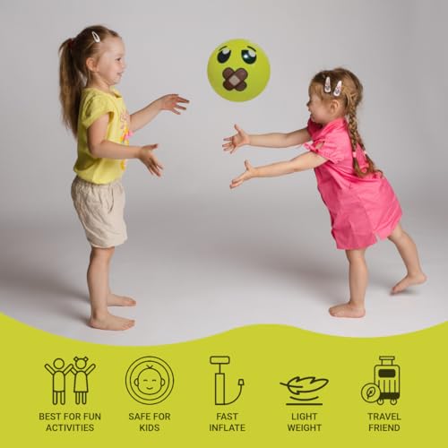 Image of GENIE'S Toy Bus 6-Inch Smiley Scented Play Ball | for Pool, Beach & Garden | Perfect for Outdoor & Indoor Play | PVC Ball for Kids & Adults I Pack of 2 (Multicolor)