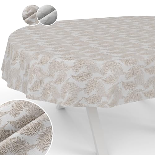 Nappe en tissu repas de fête table ovale protège nappe dorée jacquard - 2