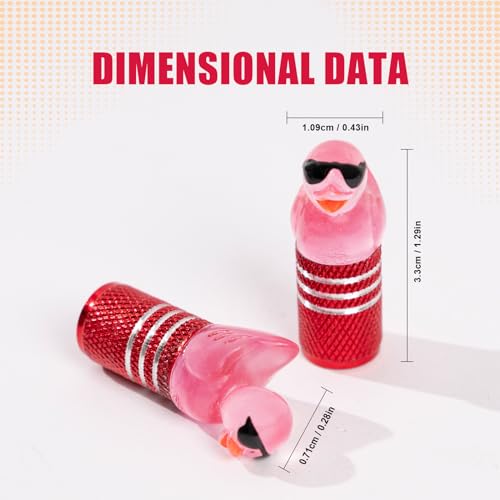 4Pcs Tire Valve Stem Cap Cover for Car SUV Truck, Valve Cover with Funny Duck Sunglasses, Decorative Tire Valve Caps Wheel Accessories (Red Sunglasses Duck)