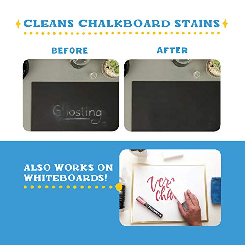 100% Natural Chalkboard Cleaner Spray and Eraser Kit by VersaChalk - Remove Liquid Chalk Marker Ink from Chalk Board Signs, Whiteboard, Dry Erase Marker Board, and Blackboard - Image 4