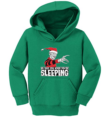 He Sees You When You're Sleeping Toddler/Youth Fleece Hoodie2
