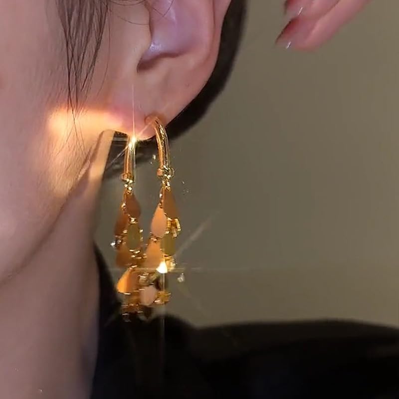 Long Tassel Dangle Earrings Bohemian Sparkly Fringe Geometric Bar Formal Gold Drop Earrings for Women Charms Boho Holiday Ear Jewelry - Image 5