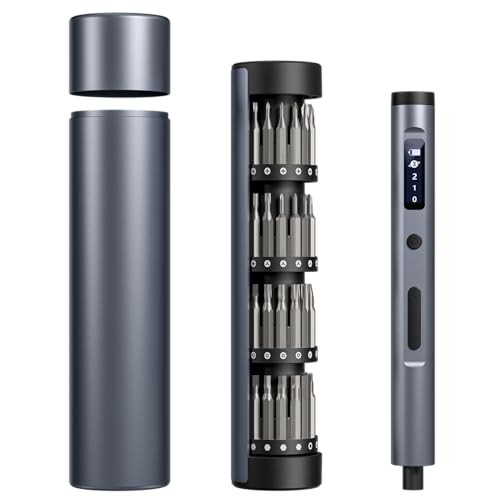 Mini Electric Screwdriver Cordless Set - 60-in-1 rechargeable Precision Screwdriver Set with 4 LED Lights, 3-Level Torque, Aluminum Magnetic Storage Box for Laptop/PC/Phone/Watch/Camera