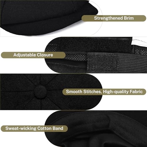 Image of KUJUHA Wool Newsboy Cap for Men Flat Irish Cabbie Ivy Gatsby Newsboy Driving Hat Hunting Cap
