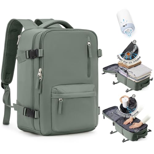 SZLX Vakuum Rucksack Handgepäck Damen, Airbag Rucksack Vakuum mit Vakuumsystem für Reisen, Ryanair Vacuum Reiserucksack mit Pumpe Wasserdicht Herren Vakuumkoffer