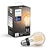 Philips Hue White Dimmable Filament A19 Smart Edison Vintage LED Bulb, Bluetooth & Hub Compatible (Hue Hub Optional), Voice Activated with Alexa