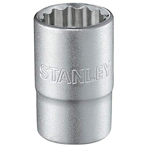 Stanley Steckschlüssel 12-Kant (1/2 Zoll, 18 mm, 38 mm Länge, metrisch, Chrom-Vanadium Stahl, Maxi-Drive Profil) 1-17-061