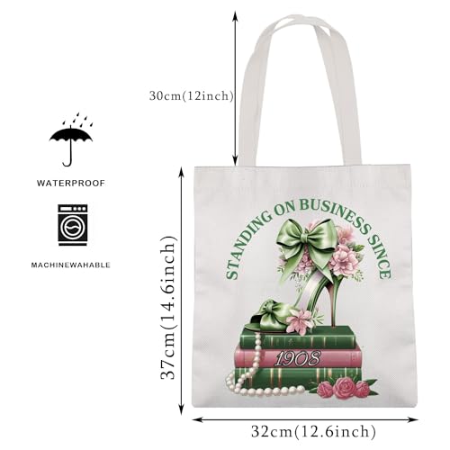 MAOFAED Sorority Gift For Women Pink And Green Sorority Tote Bag Sisterhood Gift Social Club Gift2