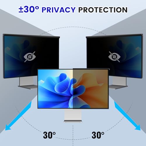 Hanging 24 Inch Computer Privacy Screen Filter, Hanging Computer Screen Privacy Cover, Compatible with, 23.8 Inch 16:9 Widescreen Monitors, Protect Eyes from Glare and Blue Light