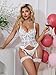 CRIPOM Lingerie for Women Push Up Womens Sexy Lingerie for Women Lace Corset and Panty Outfits Garter Lenceria Sets See Through Lace Bustier Set White XL