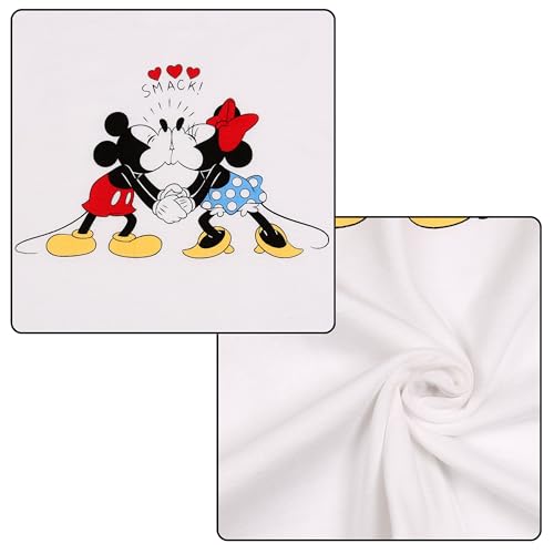 Piżama damska, dwuczęściowa piżamka na lato z krótkim rękawem, (Stitch, Hello Kitty, Marie, Bambi, Lion King, Minnie Mickey) 100% bawełna (DE/NL/SE/PL, Alfa, M, Regularny, Regularny, Minnie Mickey)