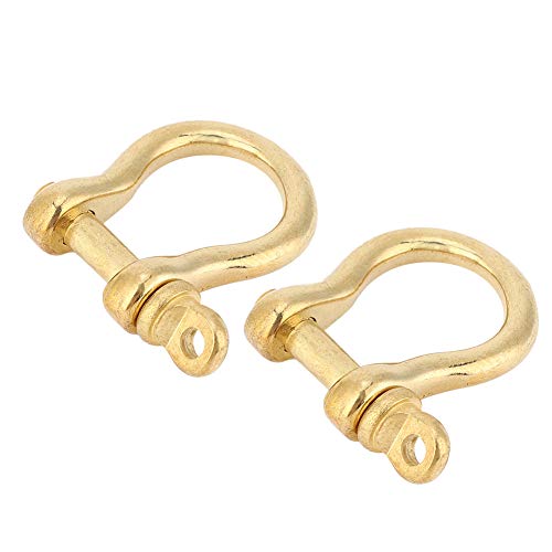 Messing Karabiner Bogen Schäkel 10 mm Gold 2 SetSchäkel geschweift Schäkel hochfest mit Augbolzen geschweifte Form Hochfeste Schäkel D Ring Schäkel Sperren Schäkel Gerade kurze Form Schäkel