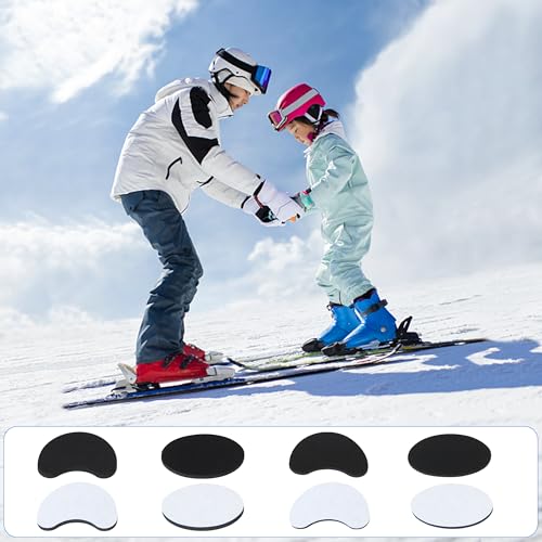 Bylion 32 Pcs Ski & Snowboard Boots Fitting Pads 2 Sizes Self-Adhesive Foam Padding 16 Heel Lift Pads and 16 Ankle Ski Boot Fitting Pad to Reduce Ankle Blisters