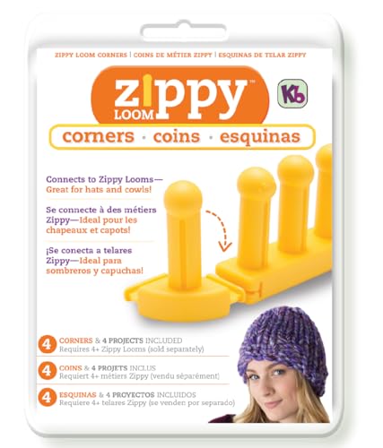 Authentic Knitting Board Zippy Corners, One Size, Yellow