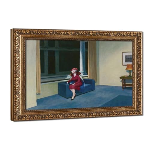 Poster Edward Hopper fenêtre d'hôtel décoration murale inspirante sur toile