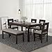 Adichwal Furniture Sheesham Wood 4 Chair with 1 Bench Dining Table Set with Cushioned Chairs for Dining Room | Living Room | Home & Office | Hotels Restaurant (6 Seater with Bench